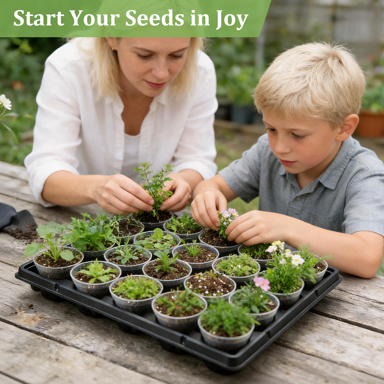 3" Clear Nursery Pots & Heavy-Duty Carrying Tray Kit (100-Pack / 5-Set System)