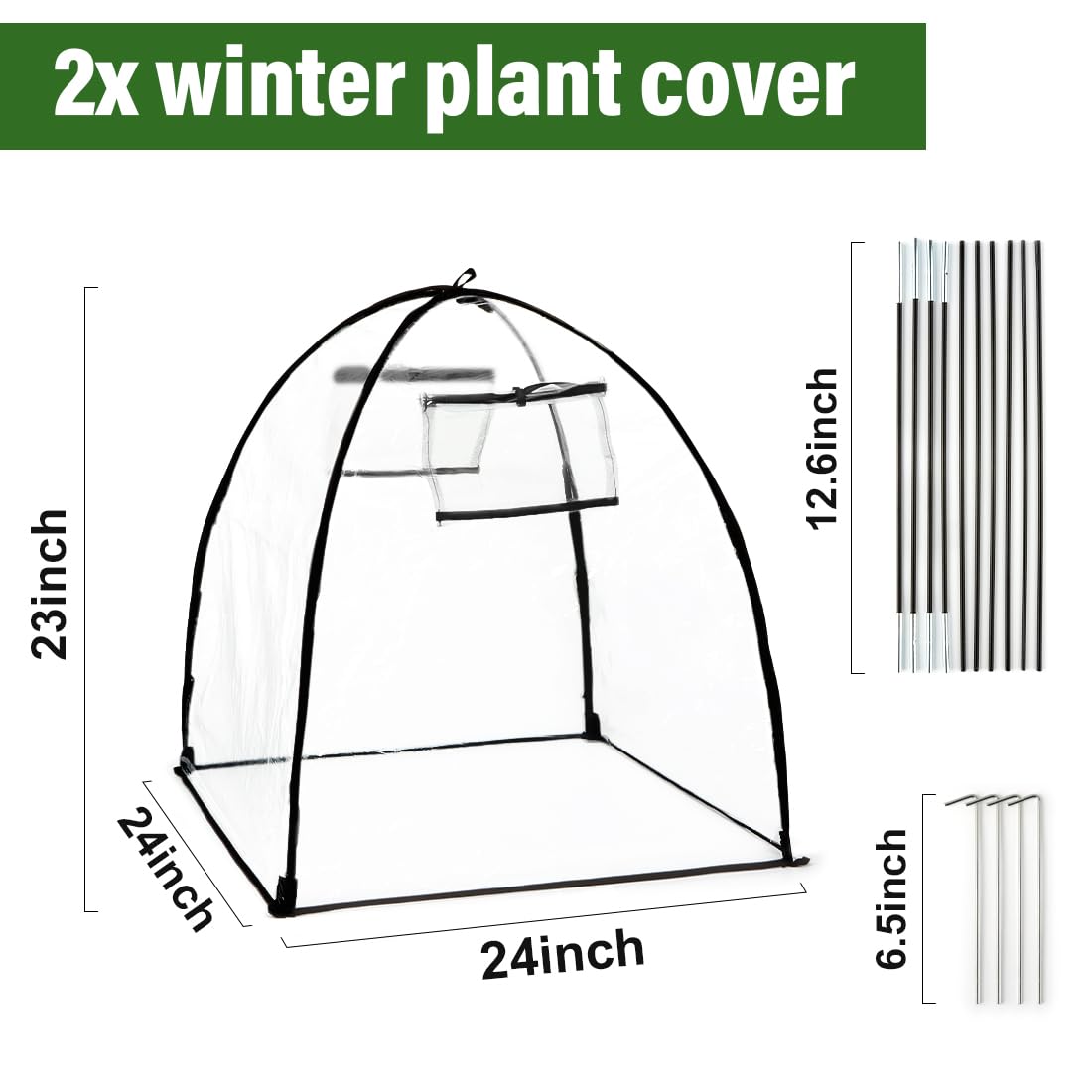 Plant Protectors from Animals, Garden cloches for Plants, Plant Covers Freeze Protection, Clear Outdoor Garden Frost Cover, Potted Fruit min Greenhouse(Transparent,2-Pack)