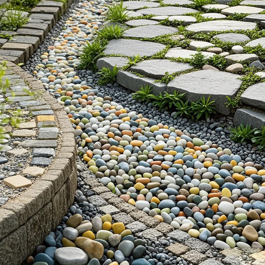 Rocks for Plants 5 Lbs, 0.4-1.2 Inch High Polished Pebbels, Decorative Stones for Garden Landscaping, Smooth Gravel Filler for Outdoor Plants, Succulents, Fish Tank and Vases