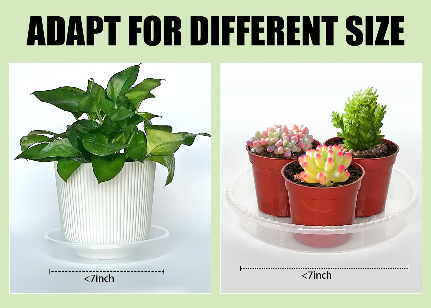 5 Pack Plant Saucer for Indoor Plants, 8 Inch Clear Plant Trays for Pots, Durable Plastic Flower Plant Pot Saucer, Heavy Duty Sturdy Plant Saucer Drip Trays for Pots