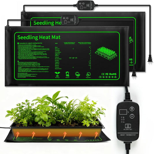 Graphene Seedling Heat Mat (2-Pack) | Precise Temperature Control & Timer