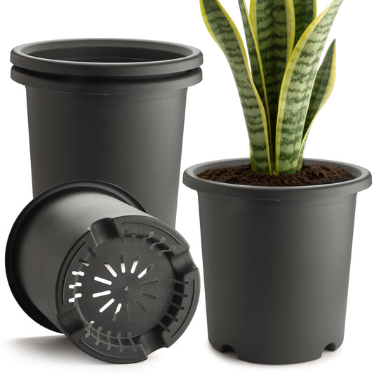 RooTrimmer 16" Heavy-Duty Deep Outdoor Planters for Plants (4-Pack) — 10-Gallon Large Capacity for Root Health