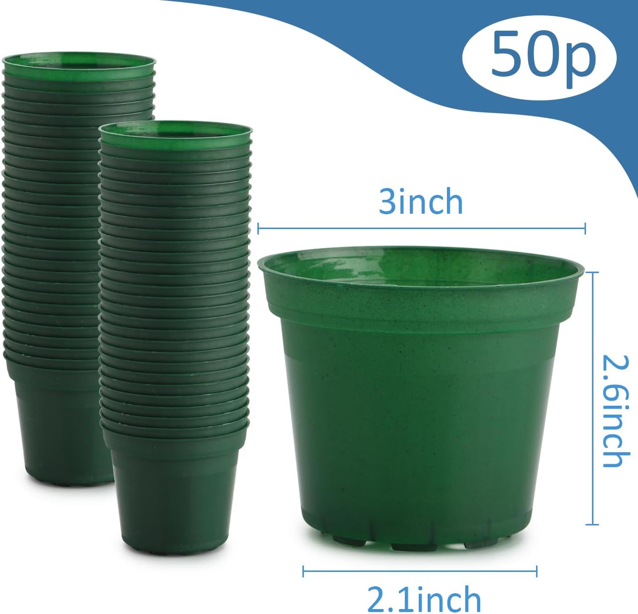RooTrimmer 3" Premium Flexible Nursery Pots (Heavy-Duty & Reusable)