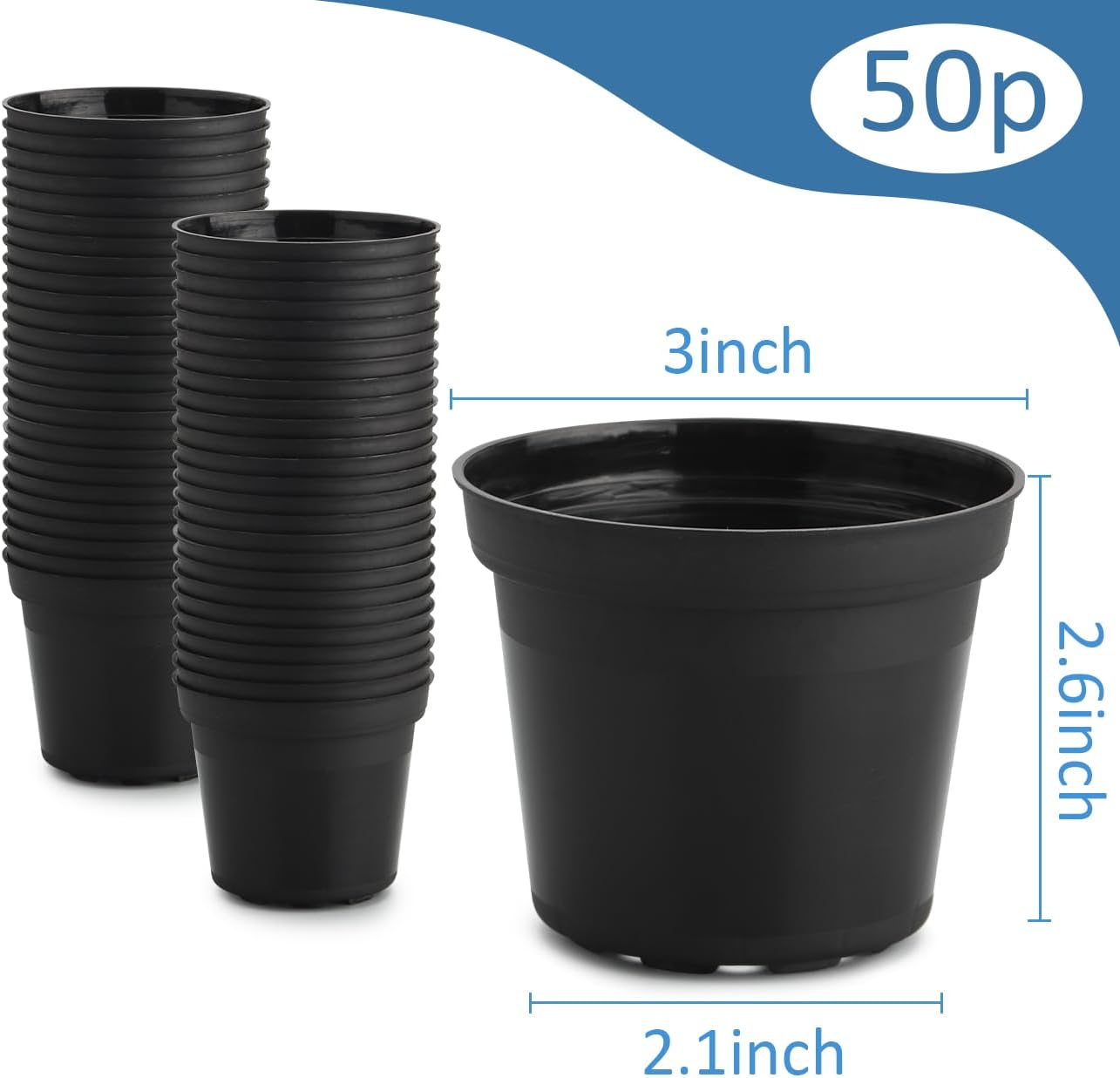 RooTrimmer 3" Nursery Pots Premium Flexible (Heavy-Duty & Reusable & Thicer Than the marketplace)