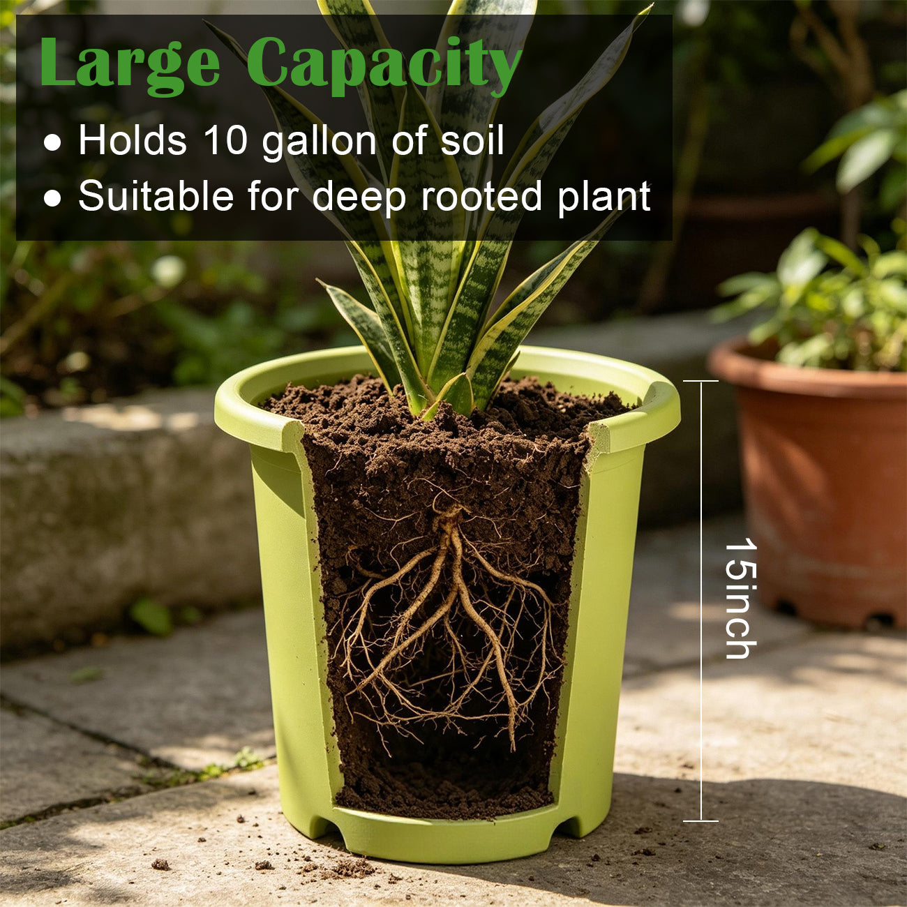 ProGrow 16" Heavy-Duty Deep Outdoor Planters (4-Pack) — 10-Gallon