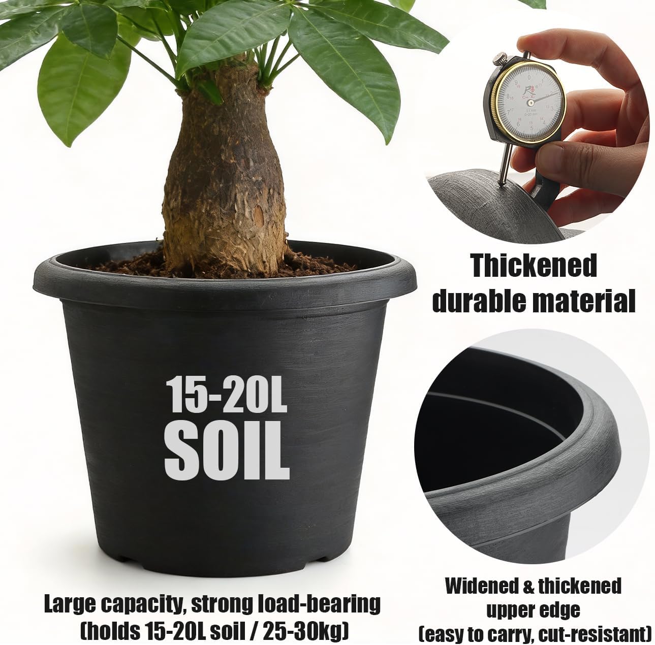 14" Heavy-Duty Architectural Planters (4-Pack)