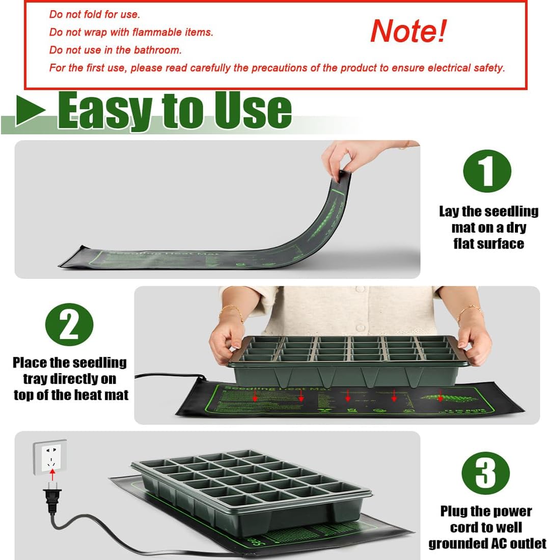 Graphene Seedling Heat Mat (2-Pack) | Precise Temperature Control & Timer