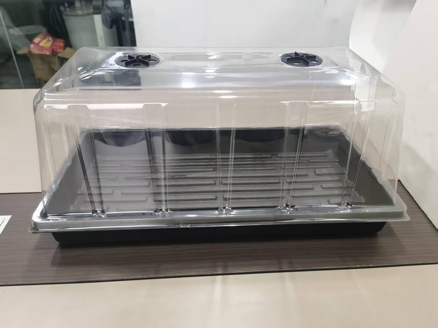1020 Plant Tray with Tall 7.3" Dome, 5-Pack Extra Large Seed Starter Tray with Humidity Domes, Heavy Duty 1020 Trays and Flats with Lid, Seed Germination Mini Greenhouse No Hole for Balcony Garden