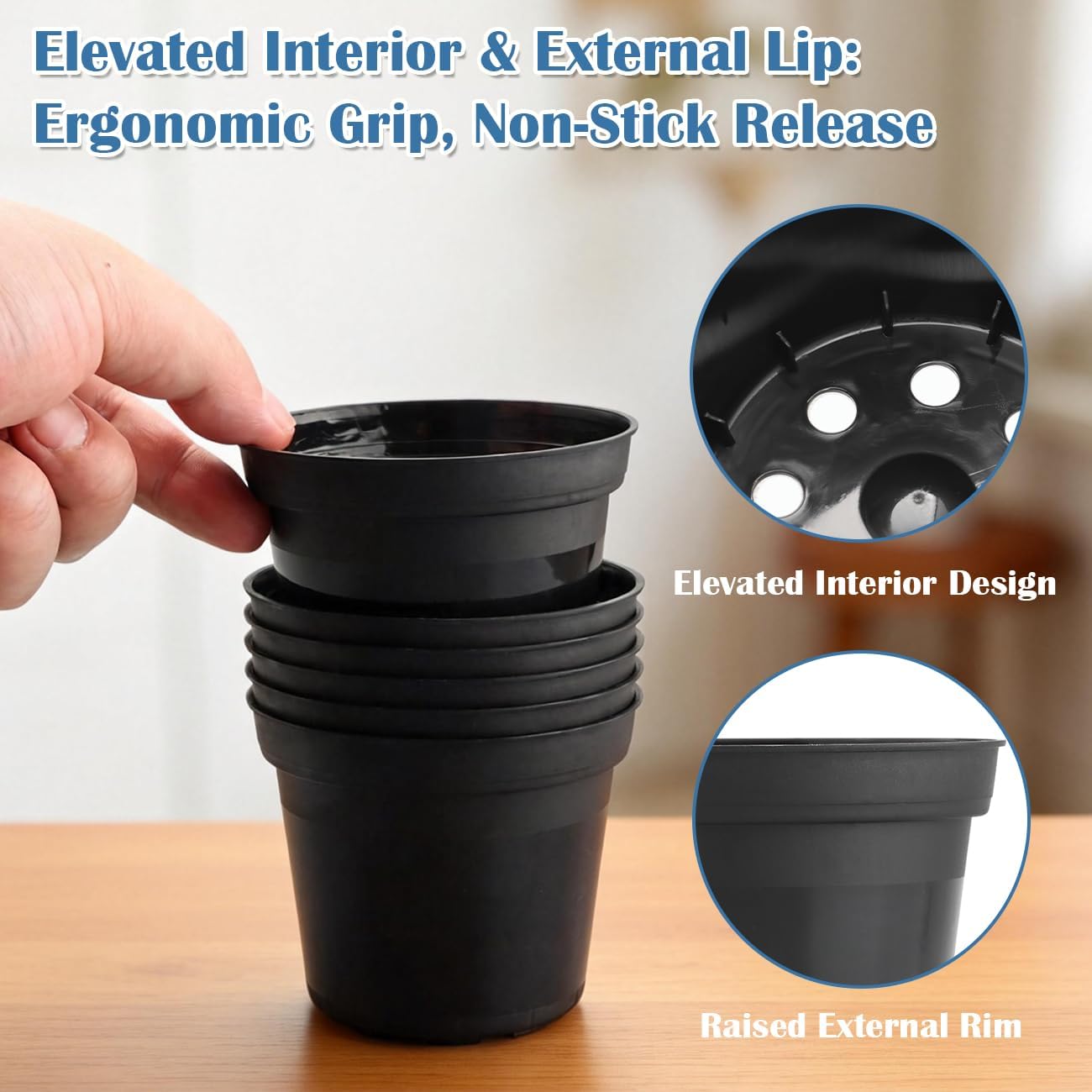 RooTrimmer 3" Nursery Pots Premium Flexible (Heavy-Duty & Reusable & Thicer Than the marketplace)