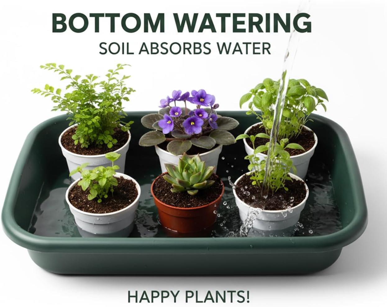 2 Pack Plant Repotting Tray – Multi-Functional Large Potting Tray Heavy-Duty Gardening Tool for Seeding, Pot Moving, Soil Mixing, Hydroponic/Soil Cultivation, Transplanting, Black & Green