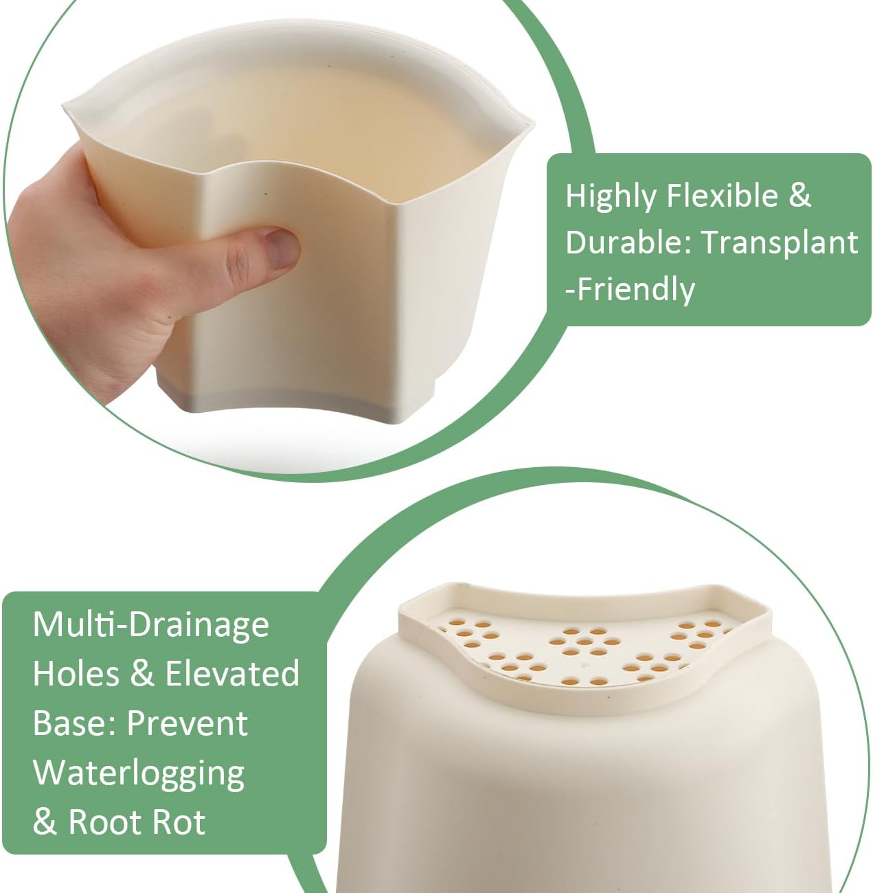 2 Pack Rotating Plant Pots with Drainage Holes & Clear Saucer (6 Mix& Match Small Nursery Pots) - Visible Water Level, Bottom Watering  Flower Pots for Cactus Herbs Succulent Pots Gardening Gift