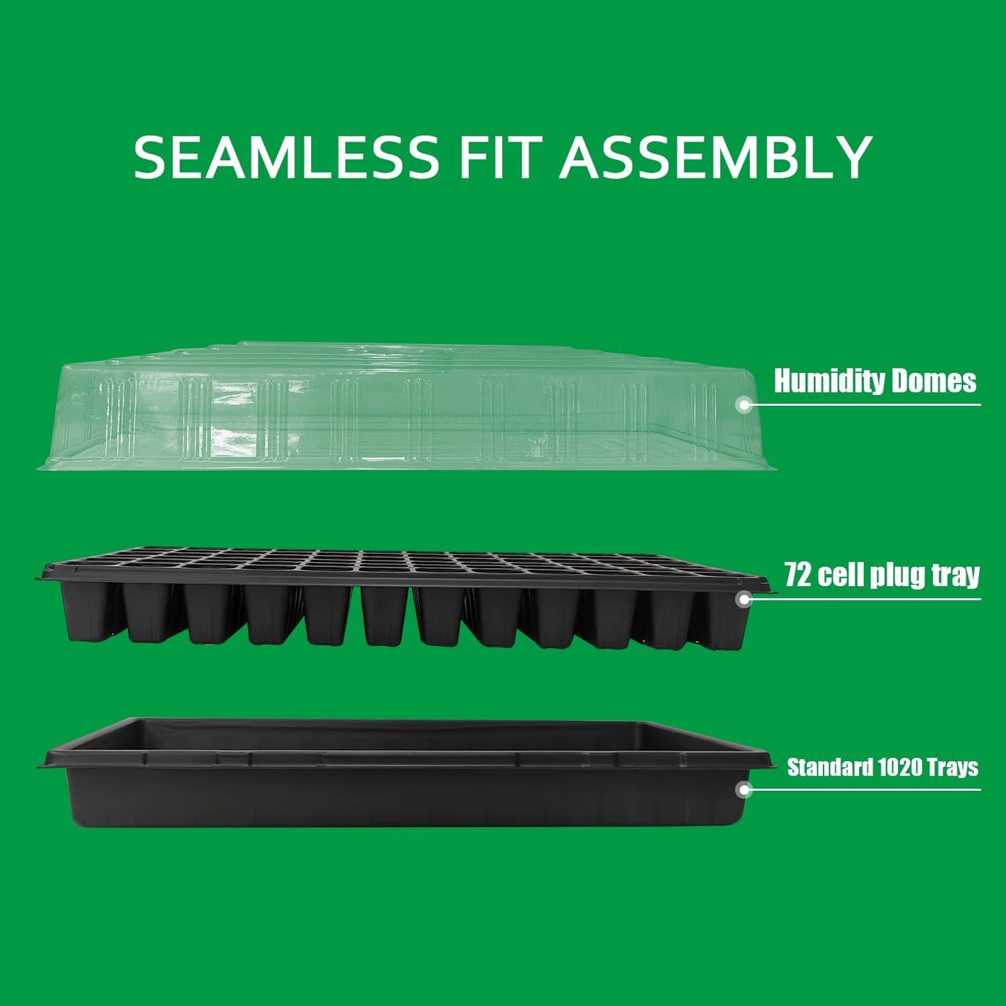 10 Pack 1020 Trays, Extra Thick Heavy Duty Seed Starting Trays - No Holes, No Leak, Reusable Propagation Flats for Microgreens, Seedlings, Plant Germination, Fodder and Transplant