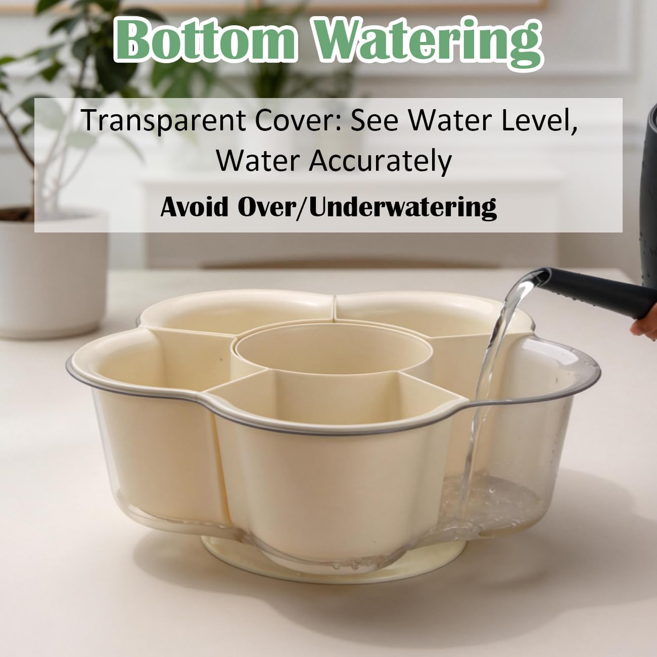 2 Pack Rotating Plant Pots with Drainage Holes & Clear Saucer (6 Mix& Match Small Nursery Pots) - Visible Water Level, Bottom Watering  Flower Pots for Cactus Herbs Succulent Pots Gardening Gift