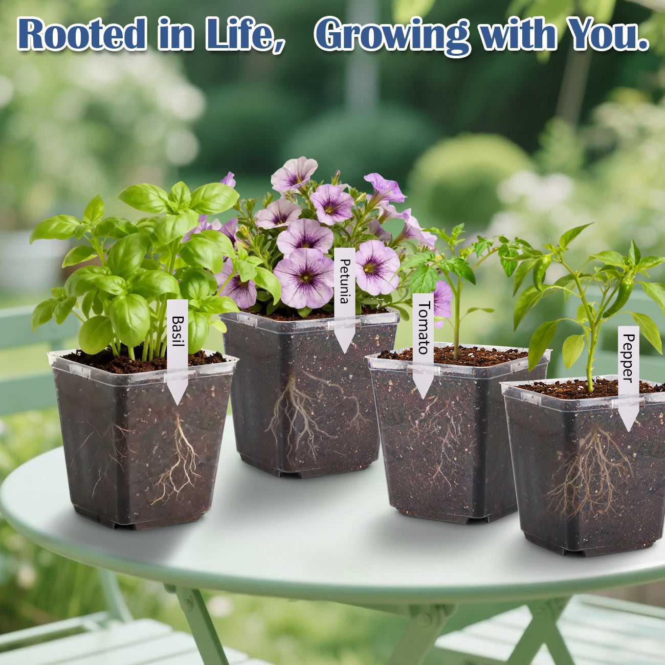 RooTrimmer™ 5.5" Clear Square Nursery Pots (30-Pack + Labels)