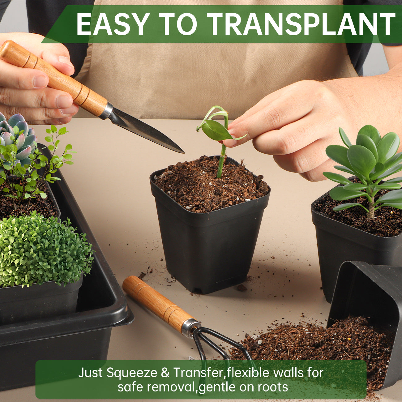 RooTrimmer™ 3.15" Square Nursery Pots (100-Pack)