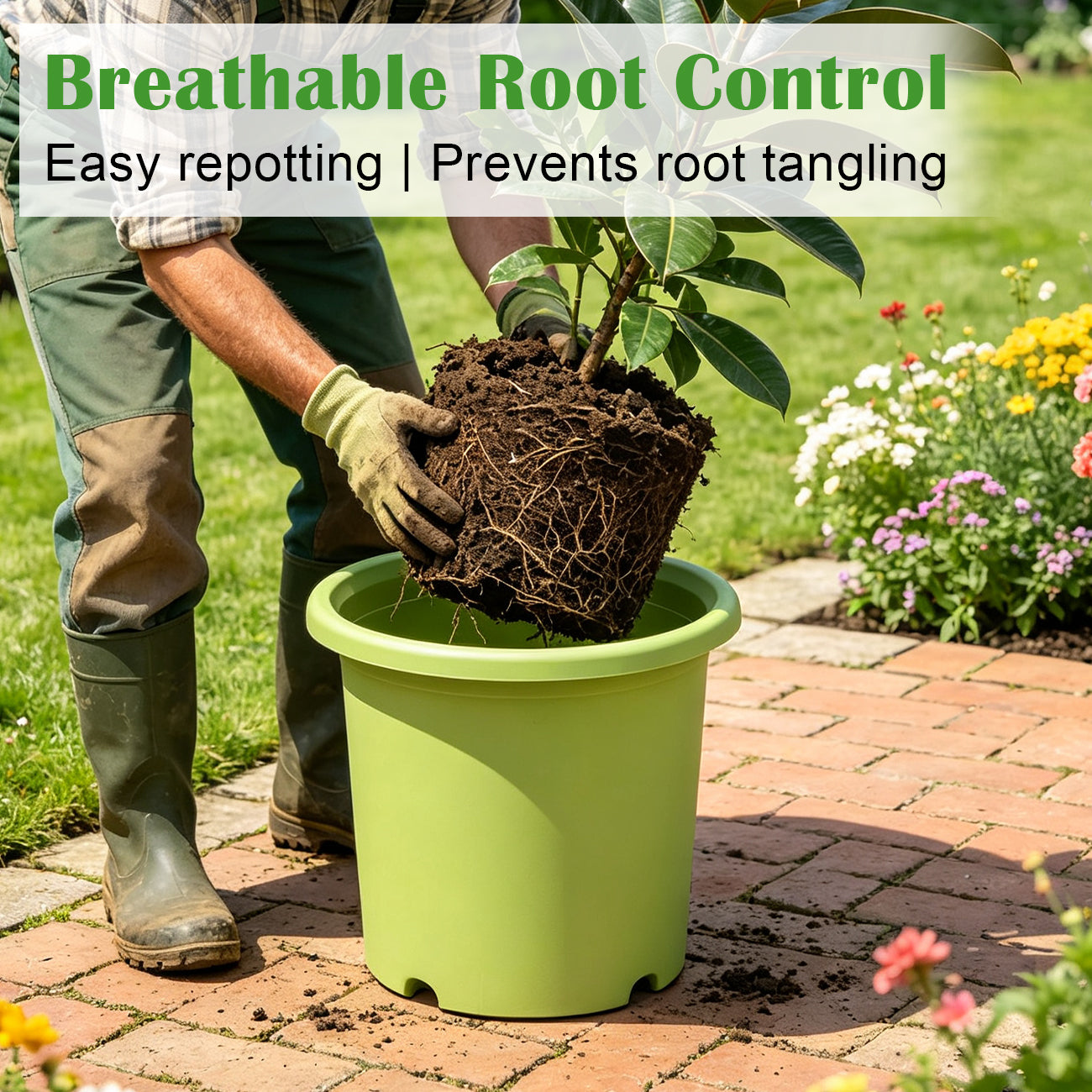 ProGrow 16" Heavy-Duty Deep Outdoor Planters (4-Pack) — 10-Gallon