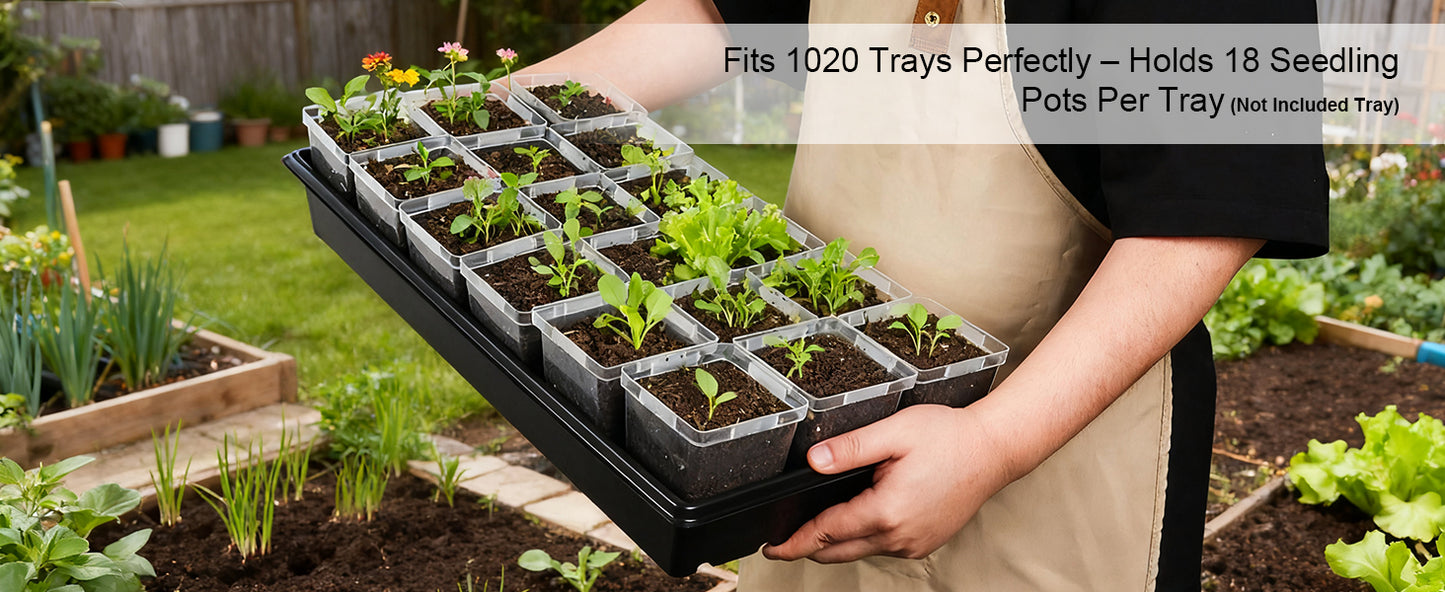 RooTrimmer 3.3" Clear Square Nursery Pots (90-Pack) – High-Efficiency Seedling & Propagation Trays