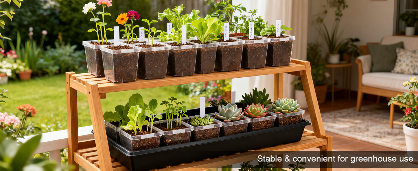 RooTrimmer 3.3" Clear Square Nursery Pots (90-Pack) – High-Efficiency Seedling & Propagation Trays