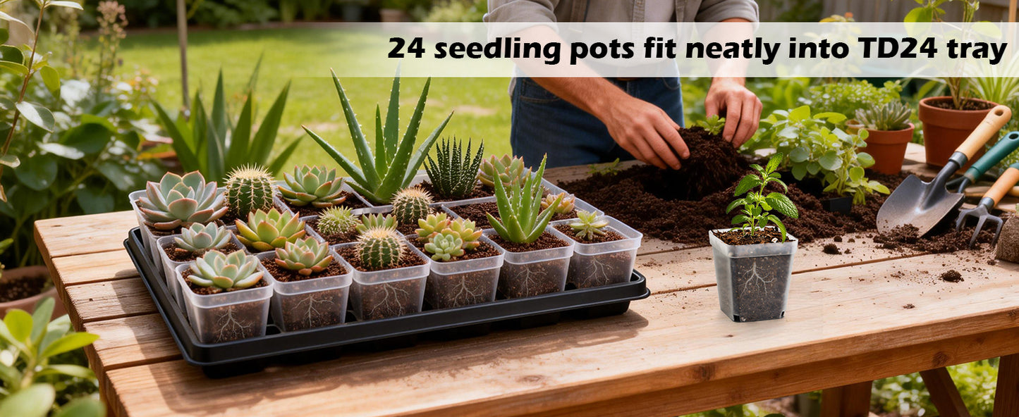 RooTrimmer™ 2.7" Clear Square Nursery Pots (120-Pack)