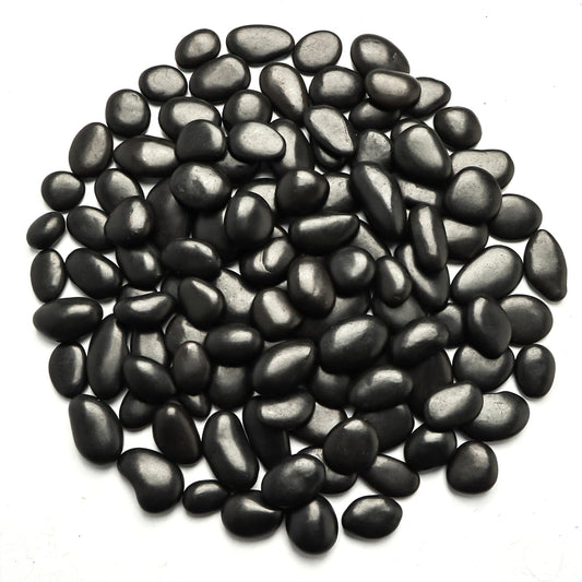 Pebbles for Indoor Plants 5 Lb, 0.5"-1.4" River Rocks High Polished Pebbels for Garden Landscaping, Decorative Stones Vase Filler, Fish Tank, Fountain, Succulents, Flower Bed, Black