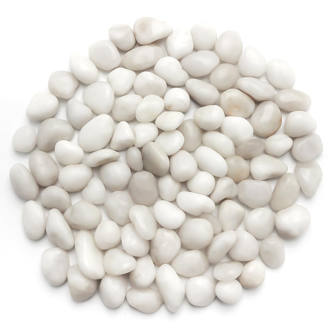 5 Lbs River Rocks for Plants,0.4-1.2 Inch Decorative Ornamental Pebbels, High Polished Stones for Garden Landscaping, Smooth Gravel Filler for Outdoor Plants, Succulents, Fish Tank and Vases, White