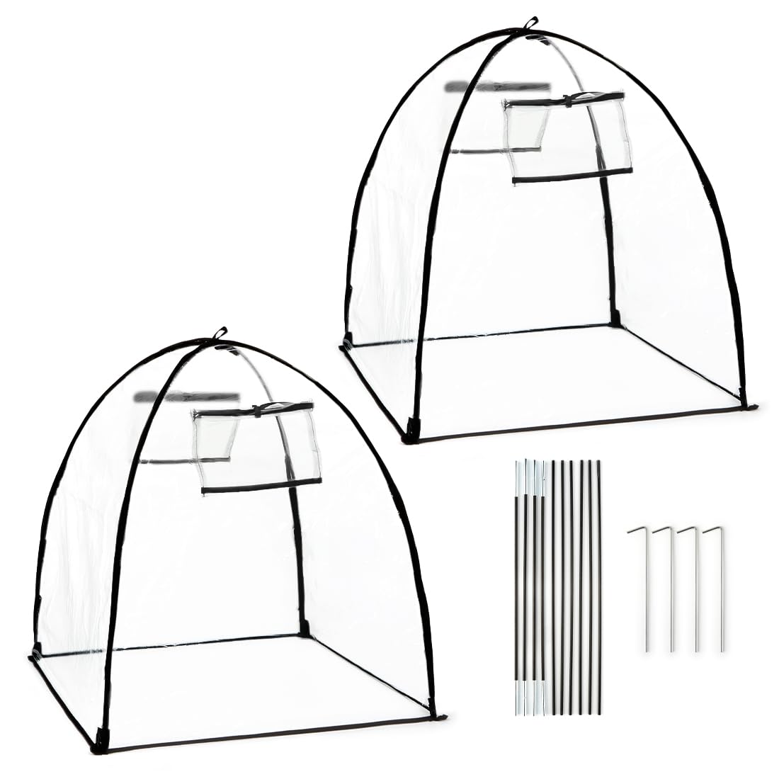 Plant Protectors from Animals, Garden cloches for Plants, Plant Covers Freeze Protection, Clear Outdoor Garden Frost Cover, Potted Fruit min Greenhouse(Transparent,2-Pack)