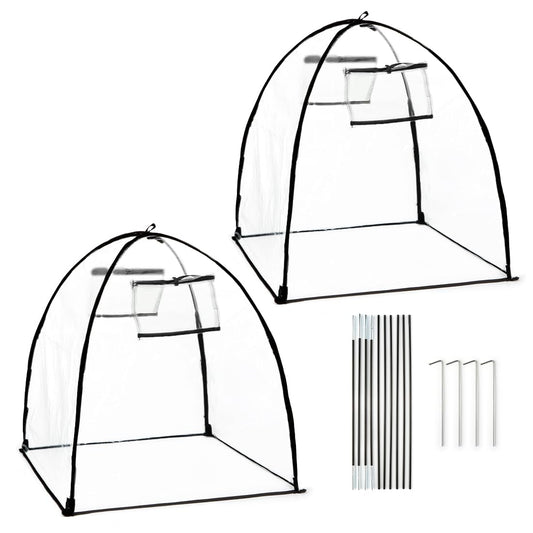 Plant Protectors from Animals, Garden cloches for Plants, Plant Covers Freeze Protection, Clear Outdoor Garden Frost Cover, Potted Fruit min Greenhouse(Transparent,2-Pack)