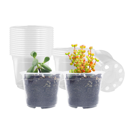 Clear Seedling pots 20 Pack 3.2 Inches Round for Seeds Starter Pots, Seeds Germination Transparent Clean Pots with Drainage Holes(Clear,20 Pcs, 3.14Inch)…