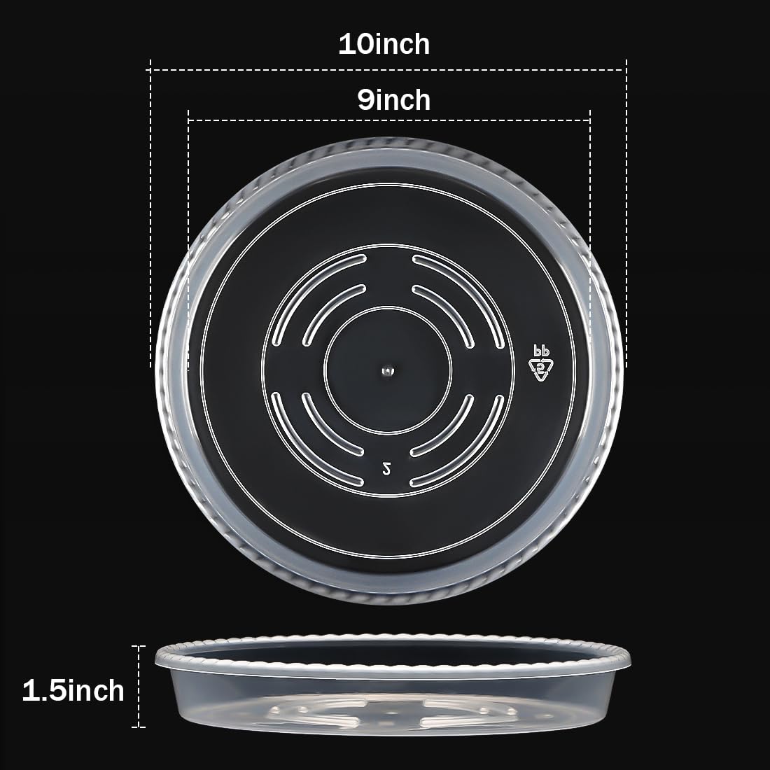5 Pack Plant Saucer 10 Inch Clear Plant Trays for Pots Thickened Transparent Plant Saucer Tray Indoor and Outdoor Pot Saucer