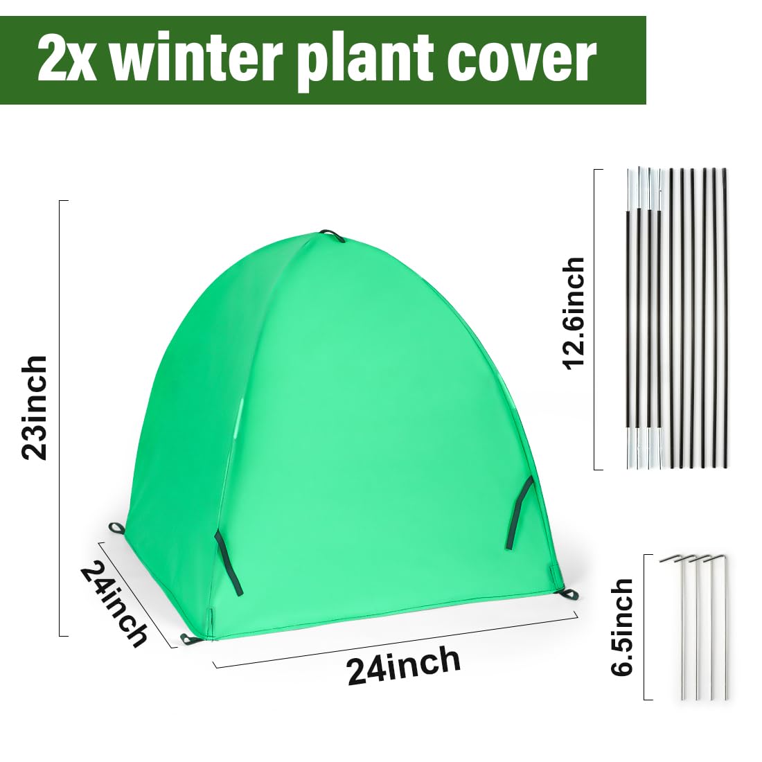 Winter Plant Covers for Freeze Protection, Large Frost Protection Cloth for Shrubs, Trees & Roses, Plant Warming Cloche for Frost & Cold Weather(24inch,2-Pack)