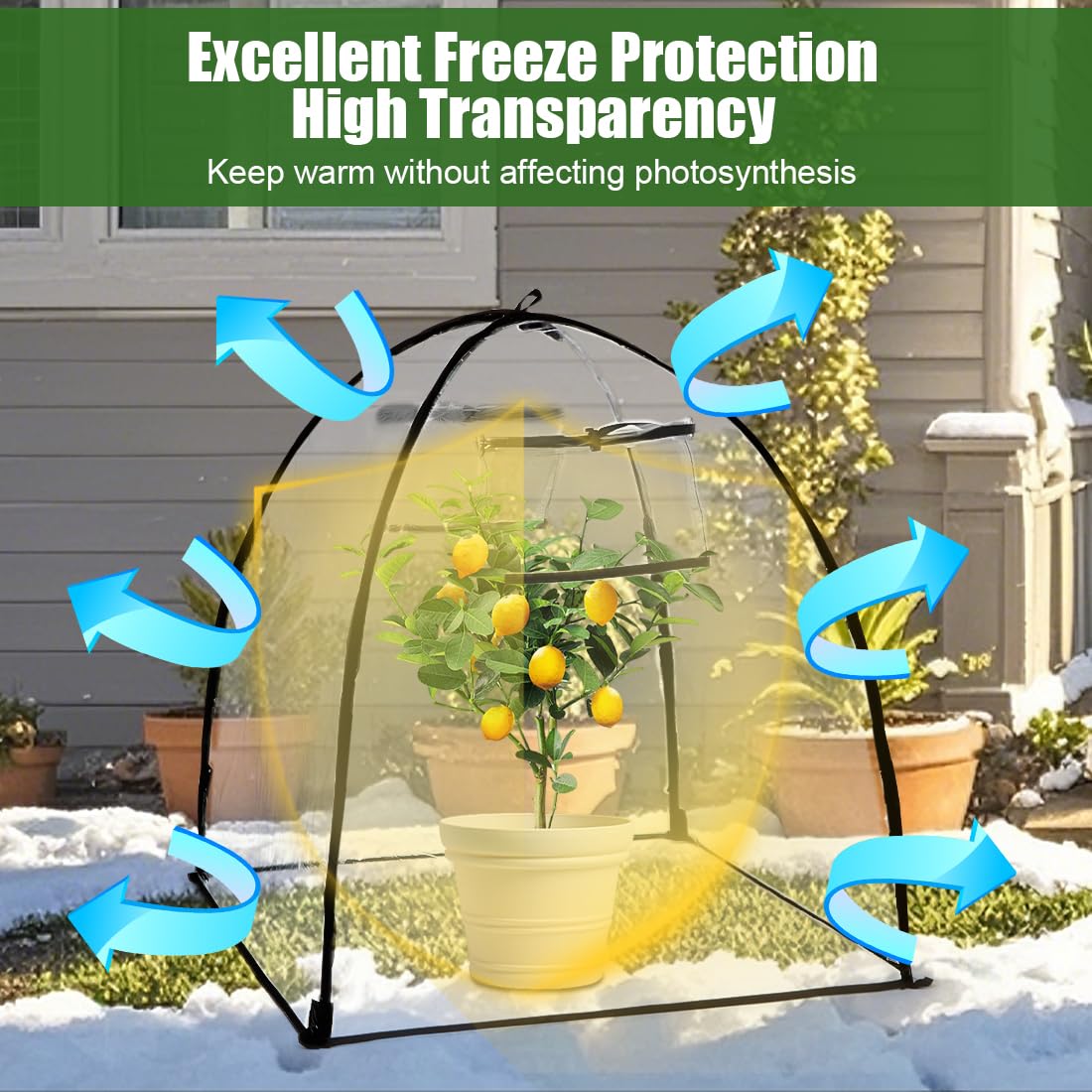 Plant Protectors from Animals, Garden cloches for Plants, Plant Covers Freeze Protection, Clear Outdoor Garden Frost Cover, Potted Fruit min Greenhouse(Transparent,2-Pack)