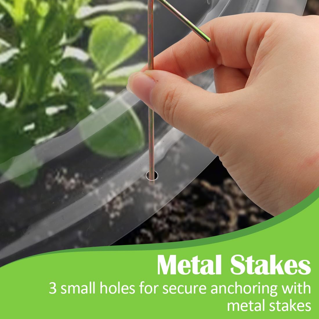 13 Inch Humidity Domes Garden Cloches for Plant Protection, Plant Protectors from Animals, Garden Clear Plant Cover with Ventilation Holes 5 Pack