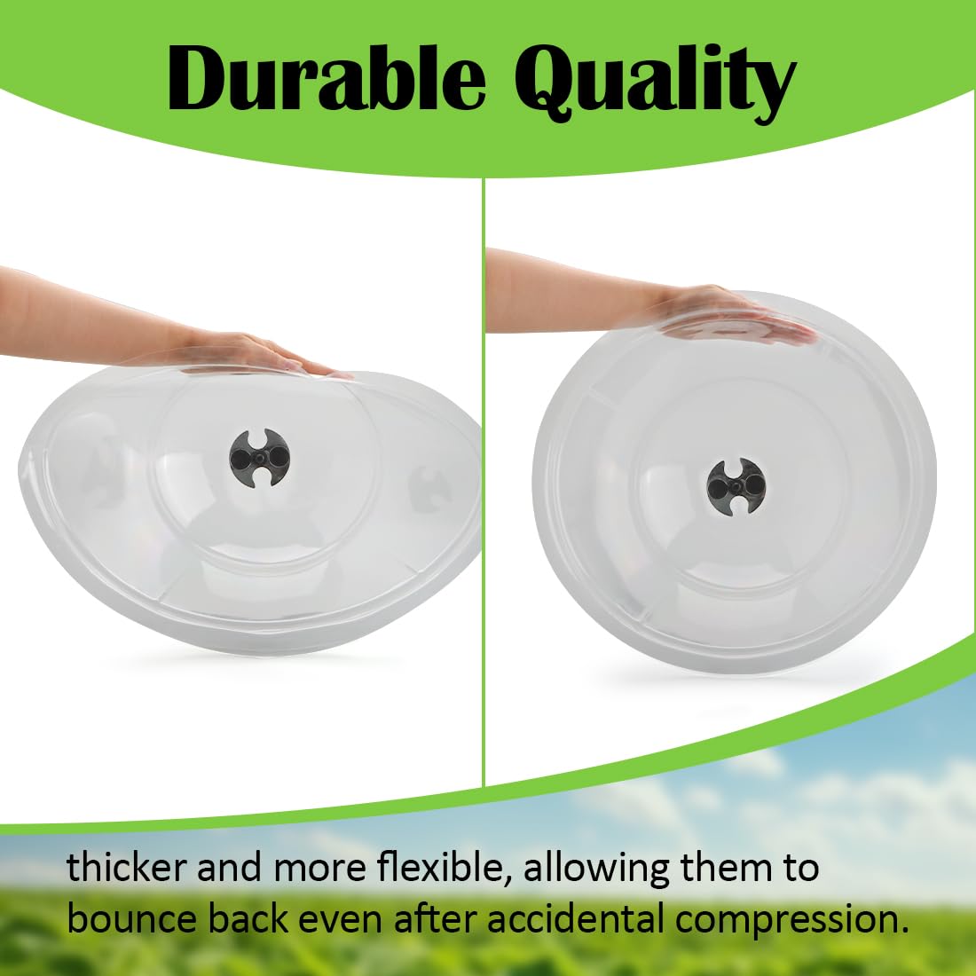 13 Inch Humidity Domes Garden Cloches for Plant Protection, Plant Protectors from Animals, Garden Clear Plant Cover with Ventilation Holes 5 Pack