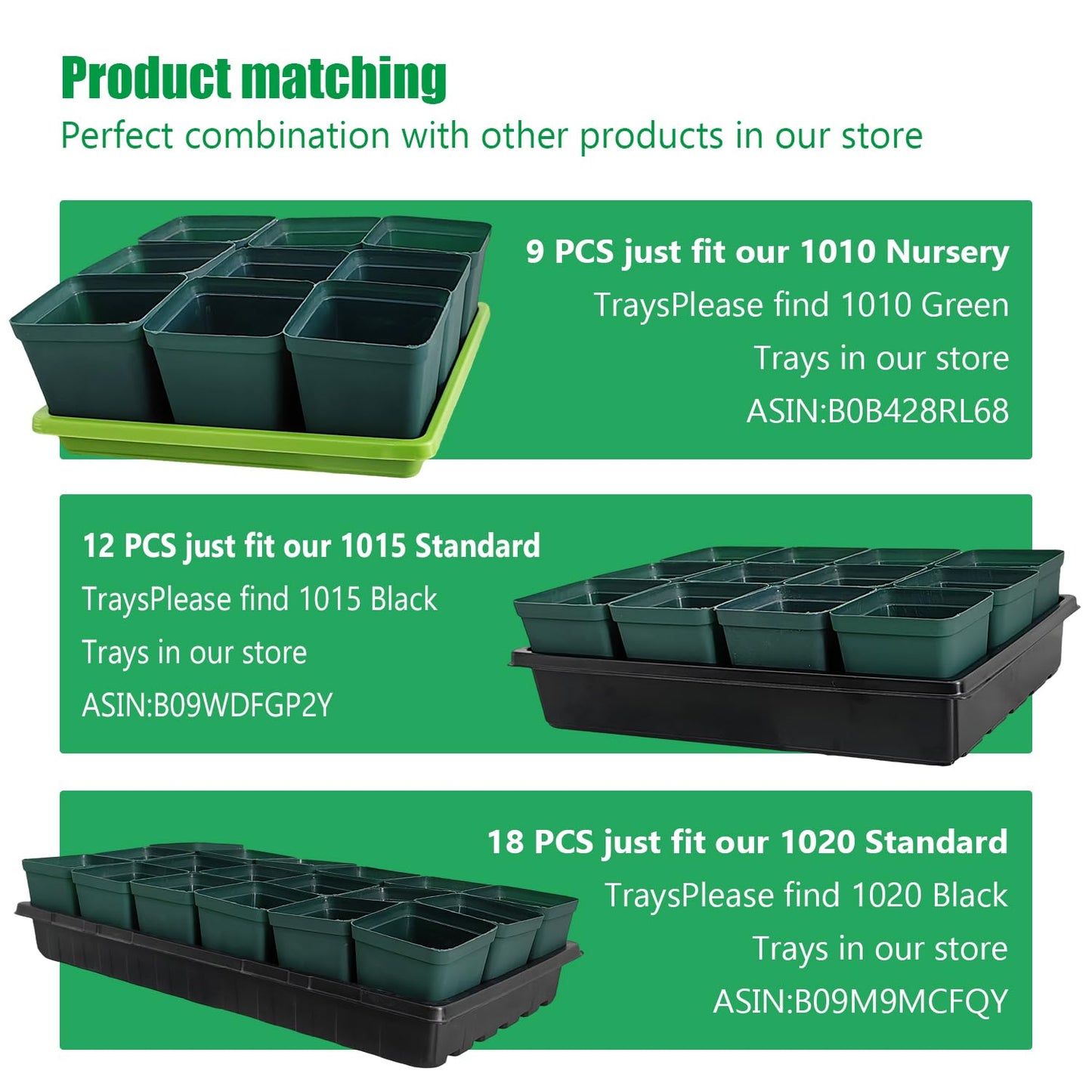 Square Nursery Seedling Pot 3.5 Inches 90 Pcs, Small Nursery Pot Plastic Thick and Sturdy Seed Start Germination Pot for Plant Propagation and Seeding(Green,3.54 Inches, 90Pcs)