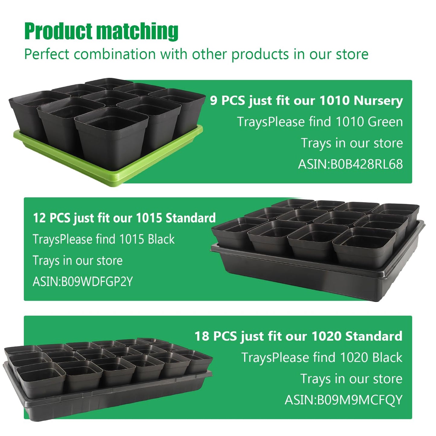 Square Nursery Pots 3.54Inches 90 Pcs Seedling Flower Post Plastic Thick Seed Start Germination for Plant Propagation,Sturdy Suit for 1020 Trays(Black,3.54Inches,90Pcs)